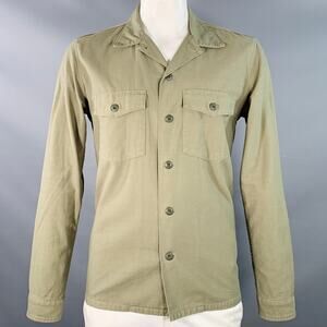 NONNATIVE Size XL Green Olive Cotton Two Pockets Long Sleeve Shirt
